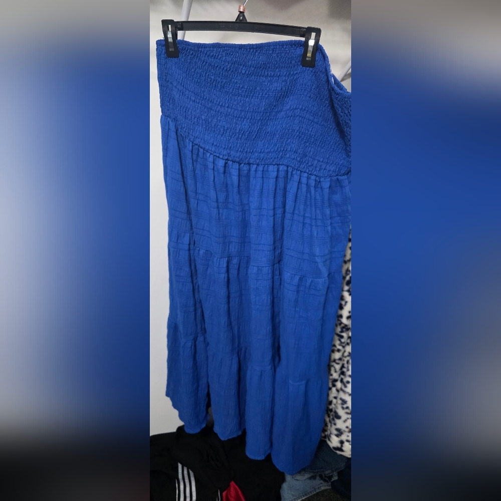 Blue Women's Strapless Dress